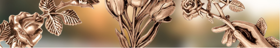 Decorative branches in bronze and steel for grave decoration