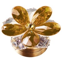 Ninfea in cristallo ambra 7,4cm Lampada Led o fiamma decorativa per lampade e lapidi