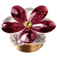 Violet crystal water lily 7,4cm - 3in Led lamp or decorative flameshade for lamps and gravestones
