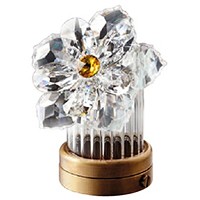Ninfea inclinata in cristallo 8cm Lampada Led o fiamma decorativa per lampade e lapidi