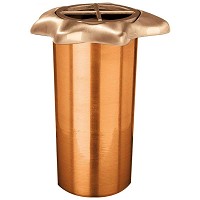 Recessed flowers vase 3cm - 1in In bronze, with copper inner, ground attached 1045-R29