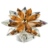Amber crystal snowflake 12cm - 4,75in Led lamp or decorative flameshade for lamps and gravestones