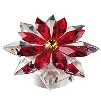 Red crystal snowflake 12cm - 4,75in Led lamp or decorative flameshade for lamps and gravestones