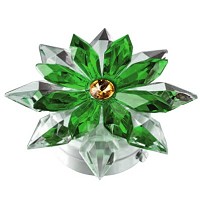 Green crystal snowflake 12cm - 4,75in Led lamp or decorative flameshade for lamps and gravestones
