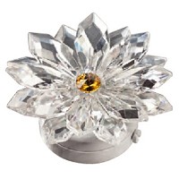 Fiocco di neve in cristallo 8,5cm Lampada Led o fiamma decorativa per lampade e lapidi
