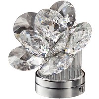 Rosa del desierto inclinada en cristal 11cm Lámpara LED o decoración para lámparas y lápidas