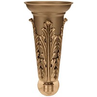 Phial vase for flowers 20x12cm - 8x4,75in In bronze, with plastic inner, wall attached 1148-P25