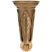 Phial vase for flowers 30x14cm - 11,75x5,5in In bronze, with plastic inner, wall attached 1152-P26