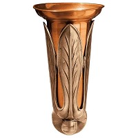 Phial vase for flowers 30x14cm - 11,75x5,5in In bronze, with copper inner, wall attached 1152-R11