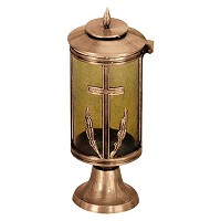 Lámpara para vela 22cm En bronce, a tierra 1164