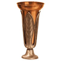 Phial vase for flowers 30x14cm - 11,75x5,5in In bronze, with copper inner, ground attached 1170-R11