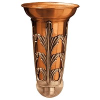 Phial vase for flowers 20x12cm - 8x4,75in In bronze, with copper inner, wall attached 1173-R9
