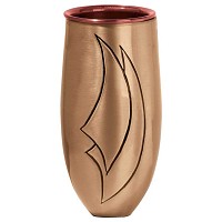 Flowers vase 19x8cm - 7,5x3in In bronze, with copper inner, wall attached 1208-R6