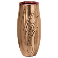 Flowers vase 30,5x14cm - 12x5,5in In bronze, with copper inner, ground attached 1286-R29