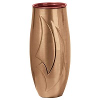 Flowers vase 30,5x14cm - 12x5,5in In bronze, with copper inner, ground attached 1288-R29