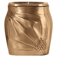 Flowers pot 18x17cm - 7x6,5in In bronze, with plastic inner, wall attached 1298-P23