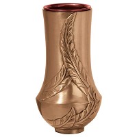 Flowers vase 28x16cm - 11x6,3in In bronze, with copper inner, ground attached 1335-R28