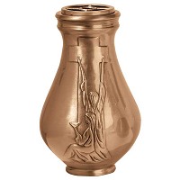 Vase à fleurs 28x18cm En bronze, avec intérieure cuivre, à poser 1345-R28