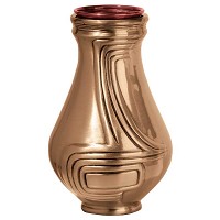 Vase à fleurs 28x18cm En bronze, avec intérieure cuivre, à poser 1353-R28