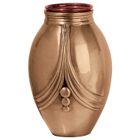 Vase à fleurs 28x18cm En bronze, avec intérieure cuivre, à poser 1355-R28