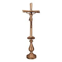Kruzifix 44x13,5cm Messing, Bodenbefestigung 2088