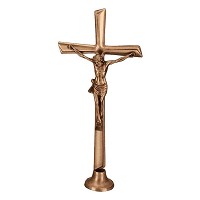 Crucifix with Jesus 45x21cm - 17,75x8,25in In bronze, ground attached 2089