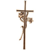Crucifix with flowers 38,5x13,5cm - 15x5,3in In bronze, wall attached 2166-40