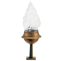 Grave light 18,5cm-7,2in In bronze, with glass flameshade 2287
