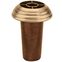 Recessed flowers vase 16x24cm - 6,2x9,4in In bronze with copper or plastic inner, ground attached 2307