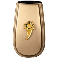 Flowers vase 13cm-5,1in In bronze, with plastic inner, wall attached 2351/P