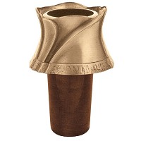 Recessed flowers vase 13,5x20cm - 5,3x7,8in In bronze with plastic inner, ground attached 2421/P