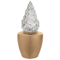 Lampada votiva 18cm In bronzo, con fiamma in vetro 2425