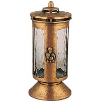 Lamp for candle 10x22cm - 3,9x8,6in In bronze, ground attached 2440
