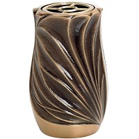 Vaso portafiori 20cm In bronzo smaltato, con interno rame, a terra 2631/R