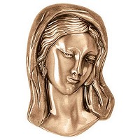 Wall plate Virgin Mary 21x13cm - 8,3x5in Bronze ornament for tombstone 3000
