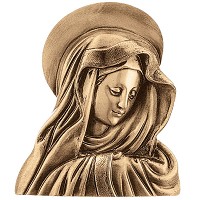 Wall plate Virgin Mary 24x28cm - 9,4x11in Bronze ornament for tombstone 3004