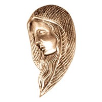 Wall plate Virgin Mary 14,5x8cm - 5,75x3in Bronze ornament for tombstone 3009
