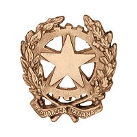 Targa stemma Repubblica Italiana 10cm Applicazione per lapide in bronzo 3016