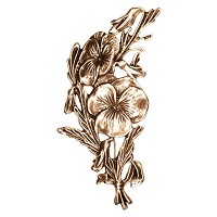 Wall plate flowers 20x10cm - 8x4in Bronze ornament for tombstone 3023