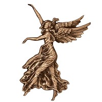 Wall plate angel 32x33cm - 12,5x13in Bronze ornament for tombstone 3038