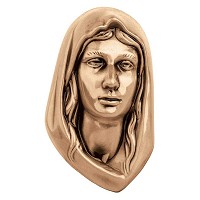 Wall plate Virgin Mary 17x10cm - 6,75x4in Bronze ornament for tombstone 3049