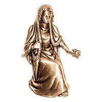 Wall plate Virgin Mary 15x9,5cm - 6x3,75in Bronze ornament for tombstone 3056