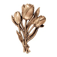 Wall plate tulips 18cm - 7in Bronze ornament for tombstone 3102
