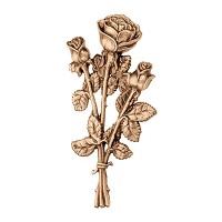Wall plate roses 18cm - 7in Bronze ornament for tombstone 3104