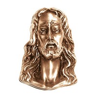 Wall plate Jesus Christ 10,5x8cm - 4x3in Bronze ornament for tombstone 3120
