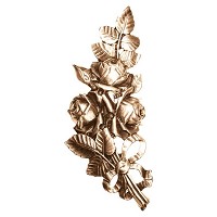 Targa rose 24,5x11cm Applicazione per lapide in bronzo 3143