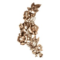 Wall plate roses 27x15cm - 10,5x6in Bronze ornament for tombstone 3144
