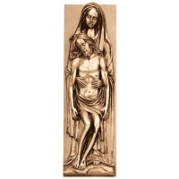 Placa de pared Pietà 35x13cm Aplicación en bronce para lápida 3166-35