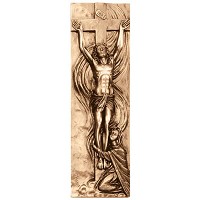 Wall plate Jesus Christ 35x13cm - 13,75x5in Bronze ornament for tombstone 3167-35
