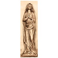 Wall plate Virgin Mary 50x15cm - 19,5x6in Bronze ornament for tombstone 3169-50